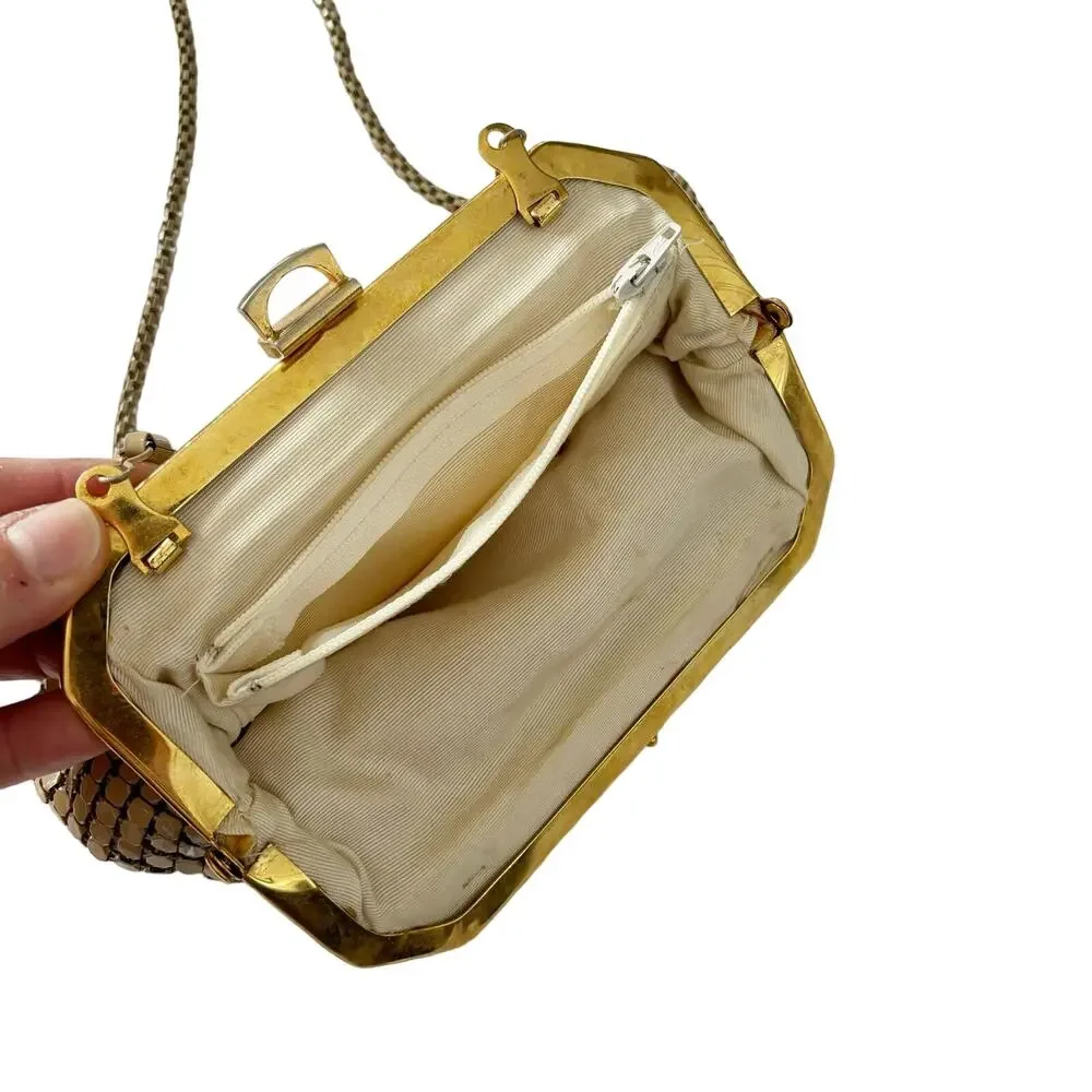 Vintage 1940s Metal Mesh Clutch Shoulder Bag